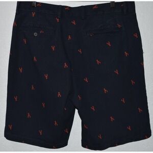 Old Navy 36 Navy Shorts Red Lobsters Chino Ultimate Slim Built In Flex Pockets